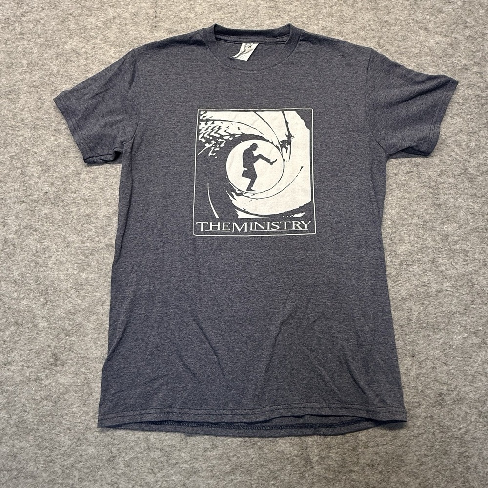 Delta Pro Weight T-Shirt Men Small Surf Graphic Cotton Poly Navy Heather Solid